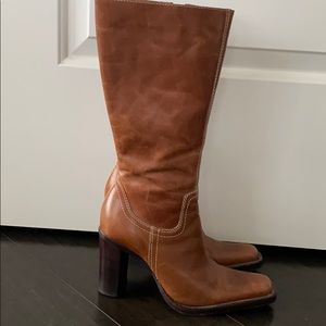 Steve Madden Snap leather boots 6.5 cognac